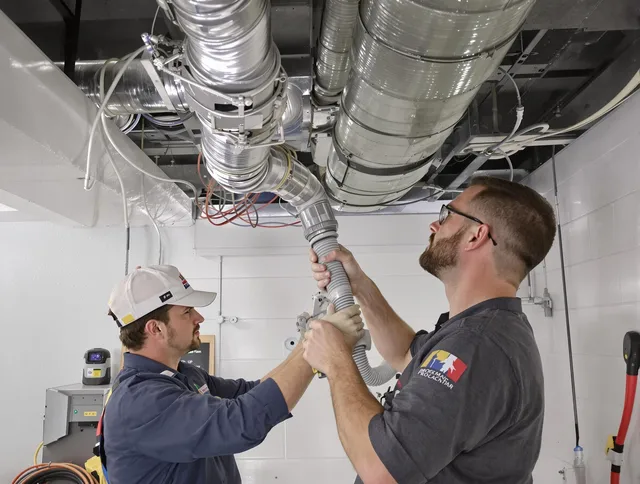 Clinton Air Duct Cleaning technician performing thorough AC duct cleaning in Clinton