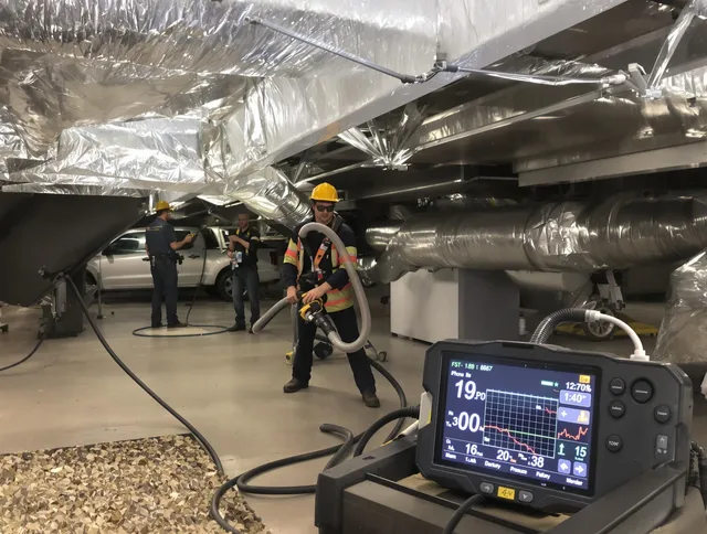 Professional negative pressure duct cleaning by Clinton Air Duct Cleaning in Clinton